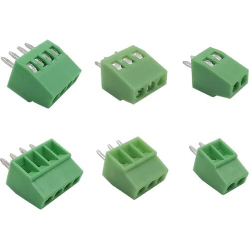 10Pcs KF120 2.54 2Pin 3Pin 4Pin PCB Screw Terminal Block Connector KF120-2.54-2P-3P-4P Straight Pin Terminals Green