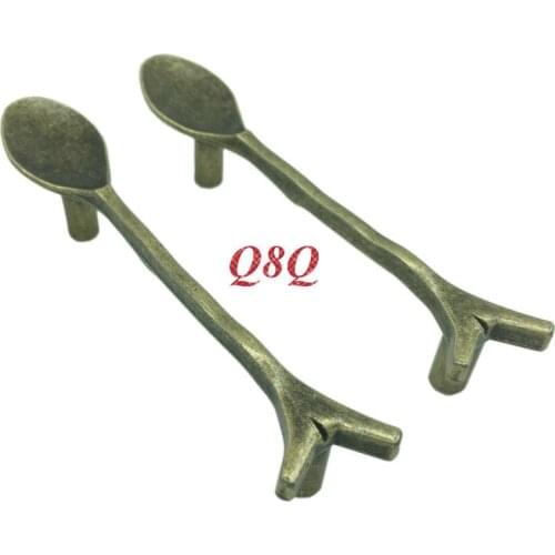 2x Bronze Spoon Knife Fork Kitchen Cabinet Drawer Handles Cupboard Closet Knobs Vintage Furniture Accessory Handle Dresser Pulls