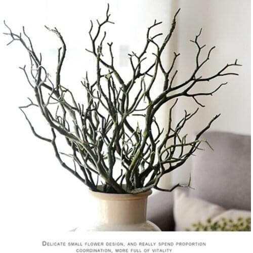 3pcs Manzanita Dry Artificial Fake Foliage Plant Tree Branch Wedding Home Church Office Furniture Green White 36cm For Home