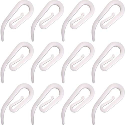 30Pcs/60Pcs Curtain Hooks For Curtains With Header Tape White Plastic Nylon