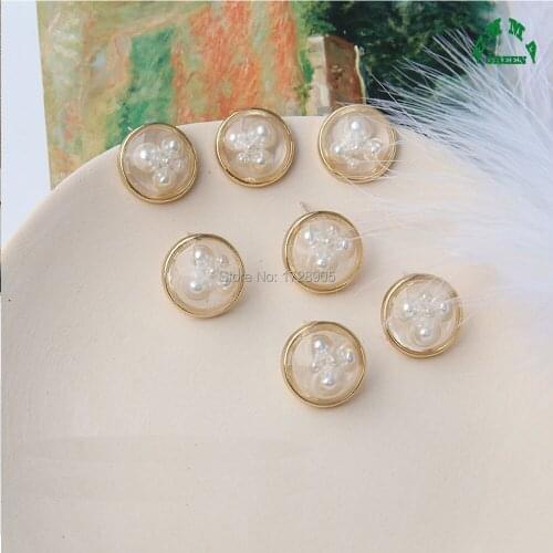 Earring Stud Round Bubble Beads Earrings Jackets Gold Charms for Women fashion Earrings making Findings 18 mm 4 pcs