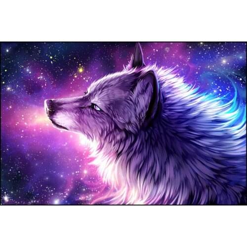 5D DIY Diamond Painting Planet and Wolf Animal Cartoon Diamond Embroidery Mosaic Rhinestones Cross Stitch Home Decor Gifts
