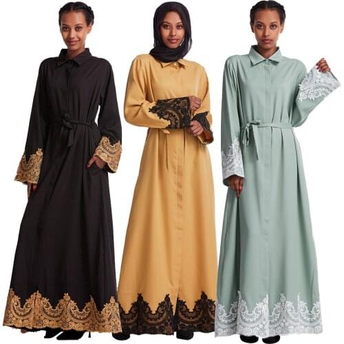 Abaya Dubai Kaftan Muslim Women Long Sleeve Maxi Dress Kimono Buckle Party Gown Arab Robe Cardigan Turkish Islamic Ramadan