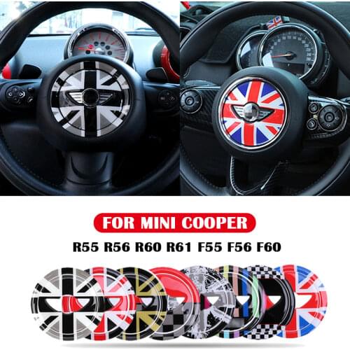 Car Steering Wheel Center 3D Dedicated Car Sticker For Mini Cooper R55 R56 R60 R61 F55 F56 F60 Clubman Countryman Accessories
