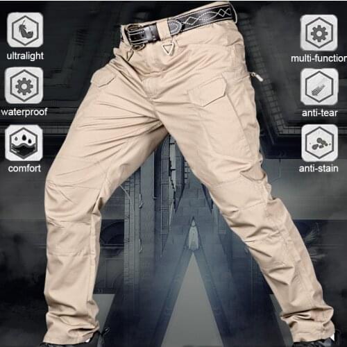 Mens Military Tactical Pants City Outdoor Multi Pockets Cargo Pants Army Waterproof Quick Dry Plus Size Men Combat Camo Trousers