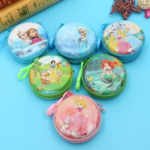 Disney cartoon Frozen children Coin Purse Elsa princess headphone storage box key case girls and boys gift Spiderman Iron Man