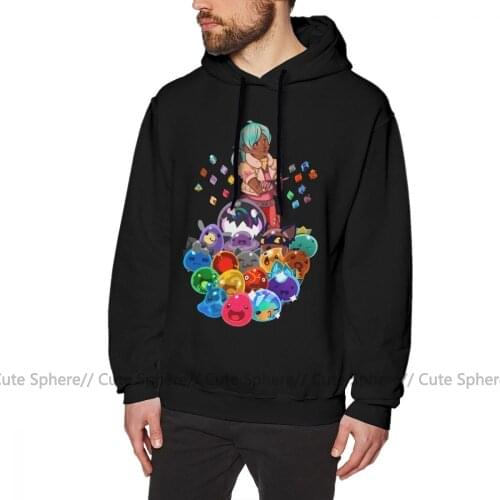 Slime Rancher Hoodie Pile O Slimes Hoodies Long Length Red Pullover Hoodie Cotton Mens Cool Loose Winter XXXL Hoodies