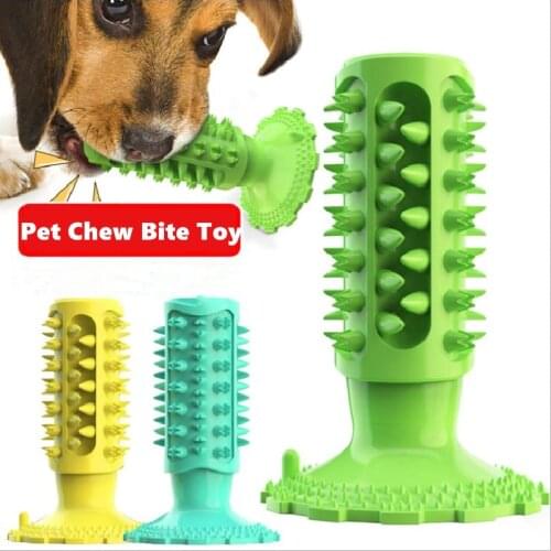 Dog Toys Silicon Suction Cup Molar Pet Chew Bite Tooth Cleaning Toothbrush Feeding Dog Float on Water Squeak Toys Dropshipping