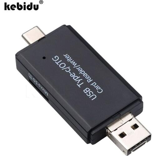 Kebidu 3 In 1 USB OTG Card Reader Flash Drive High-speed USB2.0 OTG TF/SD Card for Android phone Computer Extension Headers