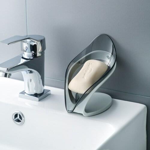 Creative Leaf Shape Soap Box Bathroom Soap Holder Dish Storage Plate Tray Shower Drain Non-slip Soap Holder Case Bathroom Gadget