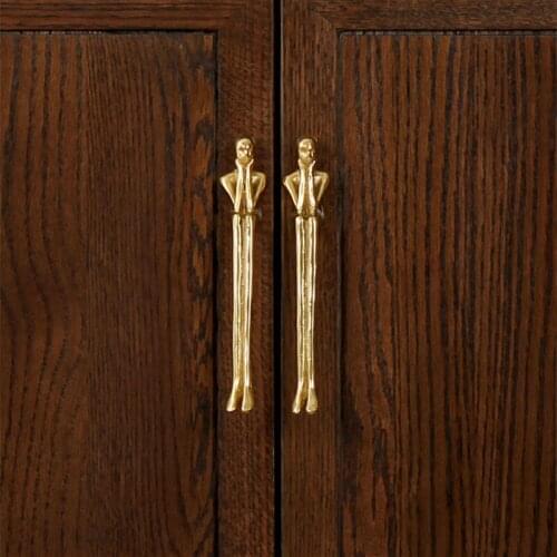 Brass handle Wardrobe door cupboard drawer surface mounted long handle Home Decoration Household products Creative jewelry