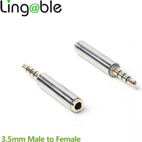 Lingable 3.5mm Audio Jack Adapter 4 Pole Plug Male to Female Extender Stereo Audio Microphone Adapter Converter for Headphone
