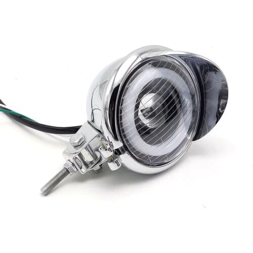 Motorcycle Spot Light Angel Eye 12v LED High Low beam Driving Passing Fog Lamp Headlamp Chopper For Honda Yamaha Kawasaki