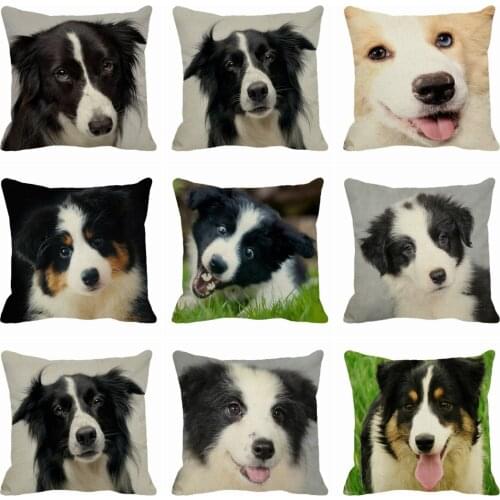 Animal Pattern Dog Pillow Case Throw Pillowcase Cotton Linen Printed Pillow Covers for Office Home Textile