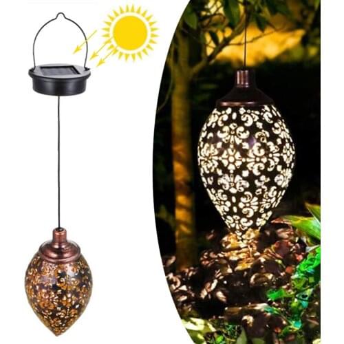 New Solar Hanging Lamp Led Moroccan Garden Fairy Lights Ip55 Waterproof Durable Lantern Wall Decor Yard Landscape Decoration