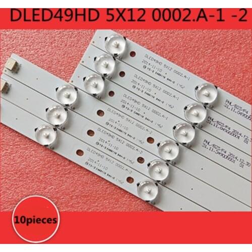 New 10pcs/set LED backlight strip for DLED49HD 5X12 0002.A-1 DLED49HD 5X12 0002.A-2