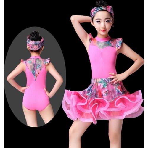 New Design Child Latin Dance Dresses Girls Dancewear Modern Dance Samba Dress Kids Vestido Waltz Stage Dance Clothing
