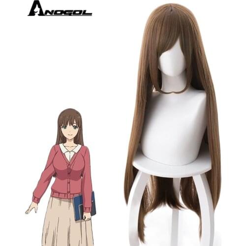 ANOGOL Domestic Lover Tachibana Rui Hina Tachibana Brown Dark Blue Wigs Short Natural Wave Bob Lolita Synthetic Cosplay Wigs