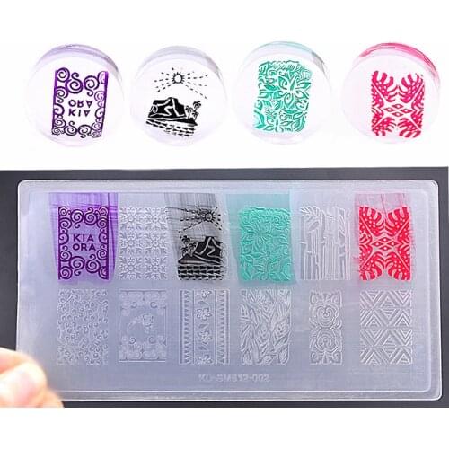 Nail Stamping Plates Hard Plastic Nails Art Stamp Plastic Templates for Gel Polish 12X6cm BC serial