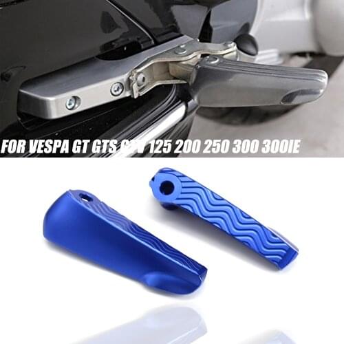 Footpegs For Vespa GT GTS GTV 125 200 250 300 300ie Motorcycle Rear Passenger Foot Pegs Mount Black Pedal Extended Footpegs