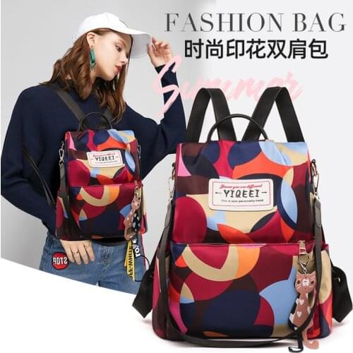 JOFEAN Women Wild Travel Backpack Colorful Oxford Cloth Student Bag Backpack fashion anti theft Large Capacity female backpack