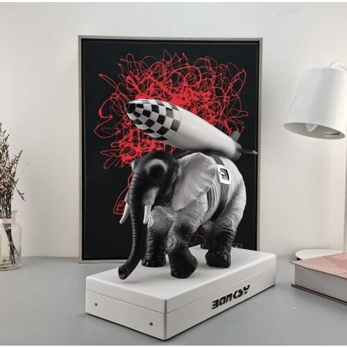 Banksy elephant Art Sculpture Resin Craft Home Decoration Christmas Luxurious Gift figurine ornament