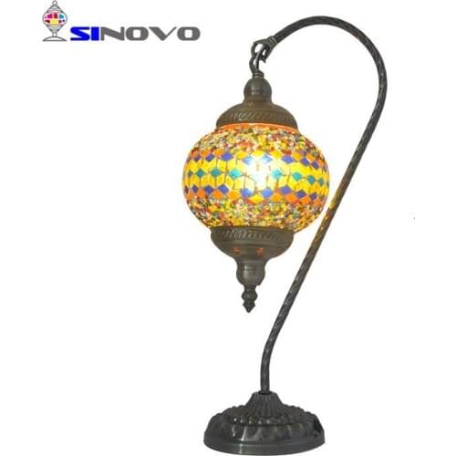 Modern Art Design Home Decor Colorful Mosaic Glass LED Table Desk Lamp
