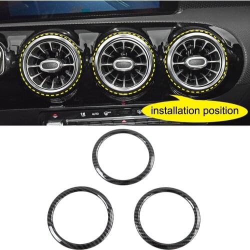 Carbon Fiber Interior Middle Console Air Vent Cover Trim for Mercedes-Benz A Class W177 V177 2019-2021 CLA C118 W118 2020