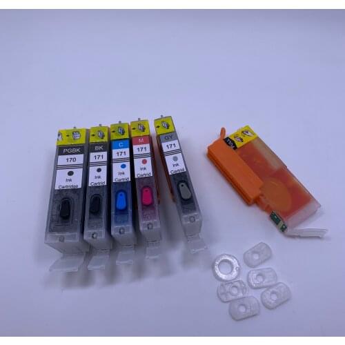 YOTAT 6pcs Refillable ink cartridge PGI-170 CLI-171 PGI-170XL CLI-171XL for Canon PIXMA MG7710 printer