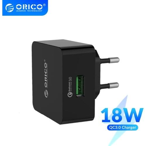 ORICO QC3.0 18W Quick Charger USB Wall Charger US Plug Travel Adapter for Samsung Huawei Xiaomi HTC