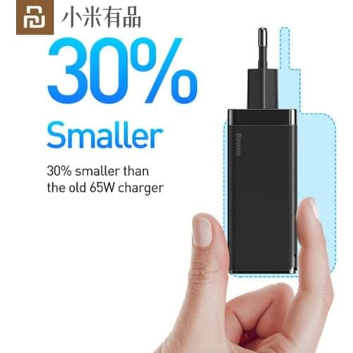 Youpin GaN Charger 65W Travel Charger Fast Battery Charger US EU Adapter 2 USB Type-C Interface For Mobile Phone for Smart Home