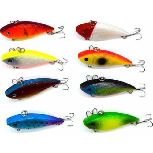 8pcs/lot 7.1cm/2.79in 11.2g/0.39oz Hard Fishing Lure VIB Rattlin Hook Fishing Sinking Vibra Rattlin Hooktion Lures Crank Baits
