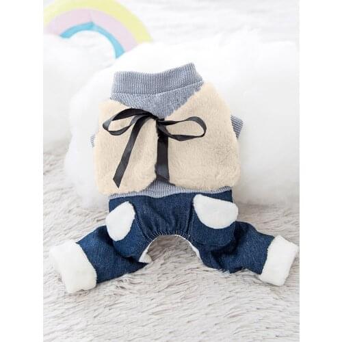Winter Pet Cotton Cute Clothes Costume Keep Warm Four Feet Sweater For Dog Cat Warm Soft Cotton Padded Coat Dog Clothes