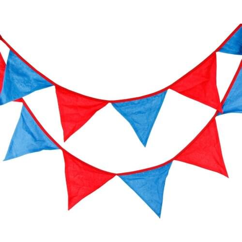 1pcs 3.3M 12Flags Red Blue Home Fabric Cloth Decoration Flag Super Photo Shooting Banner Outdoor Birthday Party Deco Pennant