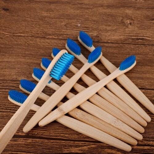 10pcs Bamboo Toothbrush Adults Oral Care Medium Bristles Biodegradable Eco Friendly Toothbrushes