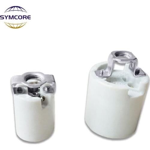 2pcs E27 E14 Bare Ceramic Screw Lockwire Table Lamp With Bracket Chandelier Lighting Accessories Screw Lamp Cap