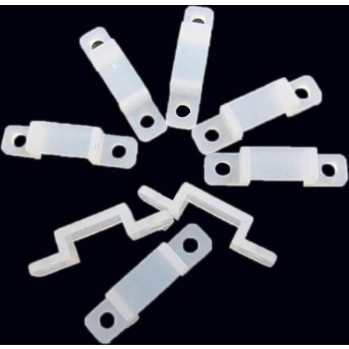 20pcs Snap 8mm 12mm SoftLlight Clamp Retaining Clips Silica Gel Fixer Silicone Clip for LED Strip Light LED Clips