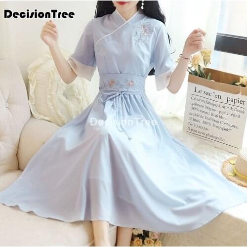 2021 hanfu costume improved chinese element women dress hanfu chinese style suit dress daily student stage costumes kimono dress