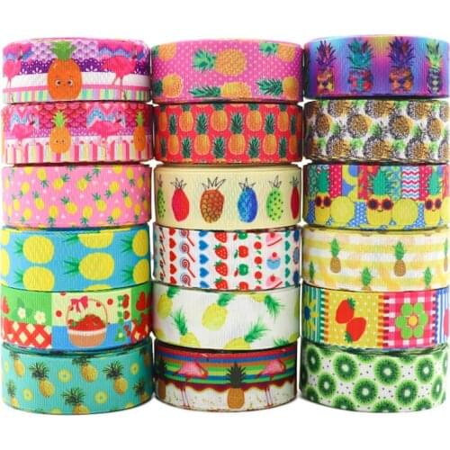 50 Yards 7/8" (22mm) Fruit Printed Grosgrain Ribbons For Hair Bows DIY Handmade Materials Y2020123102