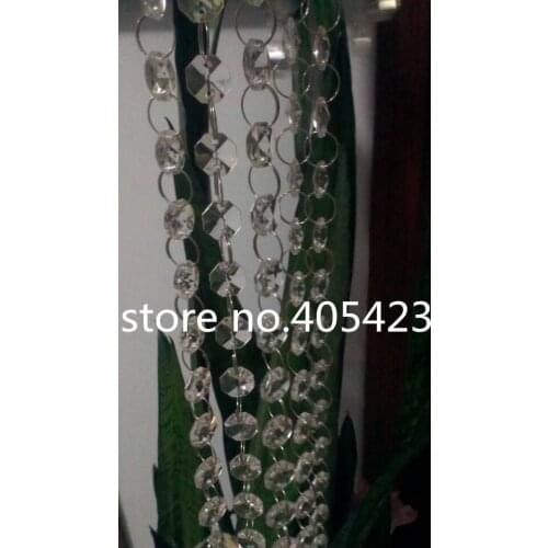 52M/lot (170ft) top clear acrylic 14MM octagonal crystal beaded garland strands chains for wedding chandelier tree decoration