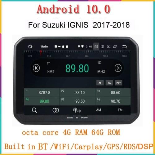 9" two din octa core android 10.0 car dvd player for suzuki ignis 2017 headunit with gps navigation wifi car audio stereo