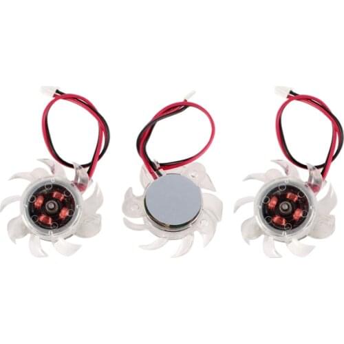 PROMOTION! 3 x 35mm 12V Clear Plastic Computer VGA Video Cooler Card Cooling Fan