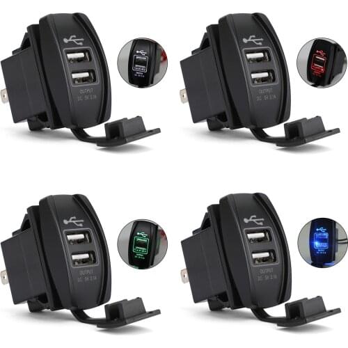 Areyourshop for UTV for Can Am for Polaris RZR Ranger 900 1000 XP 750 Dual USB Socket Charger for Motorcycle car for Honda