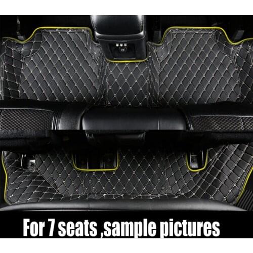 FUWAYDA car floor mats Custom fit for Toyota Highlander 2017 waterproof car styling leather rug liners for second and 3rd