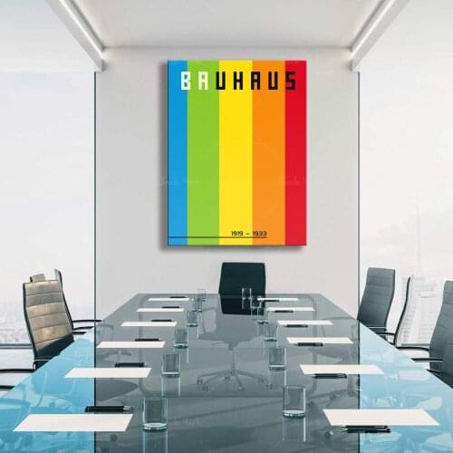 Bauhaus Colorful Abstract Style Wallpaper Mid Century Print Wall Art Color Field Painting For Home Office Decor