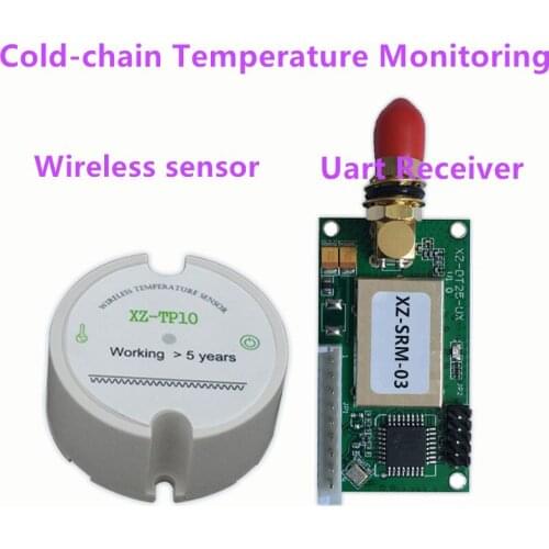 433/915mhz Cold chain wireless temperature sensor transmitter+uart receiver refrigerated storage temperature wireless datalogger