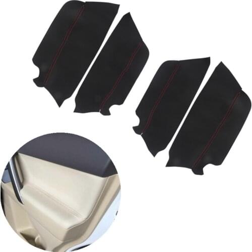 For Toyota Prado 2010 2011 2012 2013 2014 2015 2016 2017 2018 4pcs/set Car Door Handle Armrest Panel Microfiber Leather Cover
