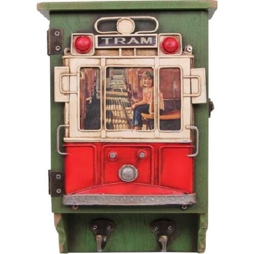 Photo Frame Keychain Hanger Cabinet Wood Metal Vintage Decorative Gift Trinket Miniature Nostalgic Handmade Hand Painted Quality