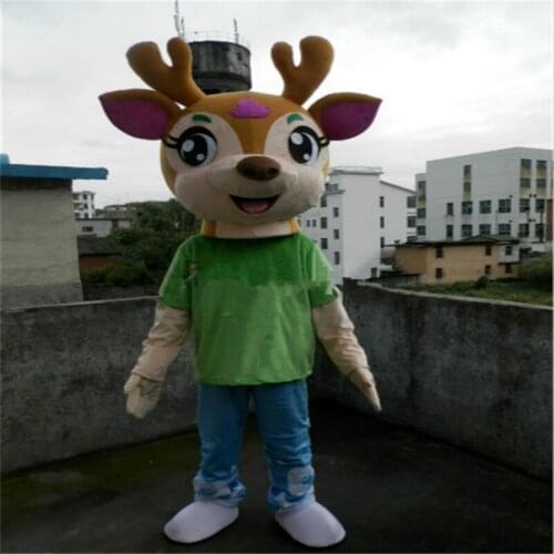 Custom Made Deer Cartoon Doll Clothing Cartoon Animal Plush Clothing Adult Sika Deer Outfits Carnival Halloween Xmas Easter Ad