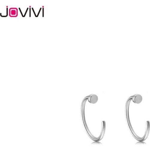 Jovivi 2mm Hot Stainless Steel Nose Open Hoop Ring Earring Body Piercing Jewelry Septum Piercings Body Rings Jewelry Piercings